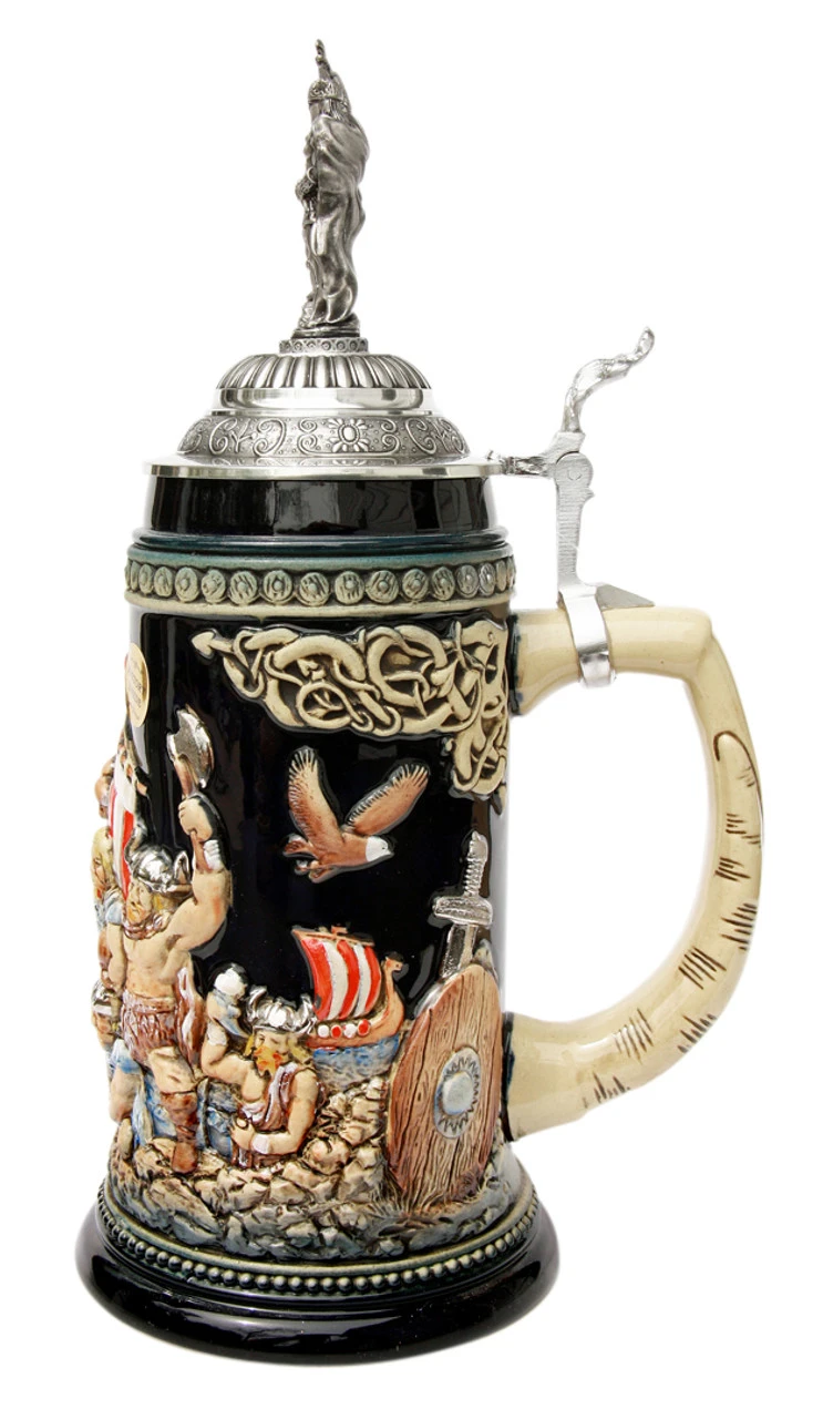 Leif Erikssen Viking Beer Stein With Viking Lid - Image 5