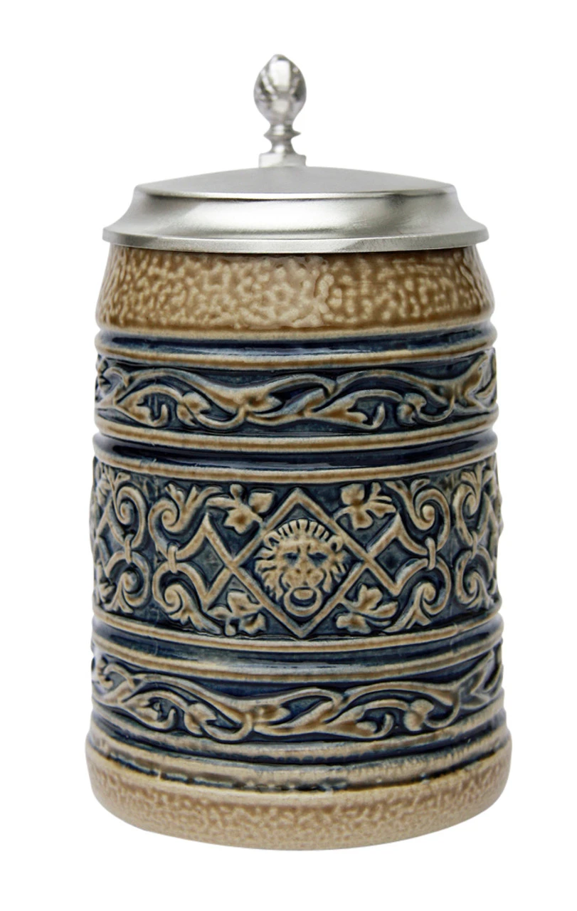 Lion Head Traditional Salt Glaze Beer Stein - Image 2