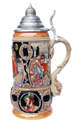 King Limitaet 2001 | Lohengrin Handpainted Beer Stein -German Beer Steins Sales Store Lohengrin Limitat 2001 Beer Stein K2031B RS SM 48807.1395936541