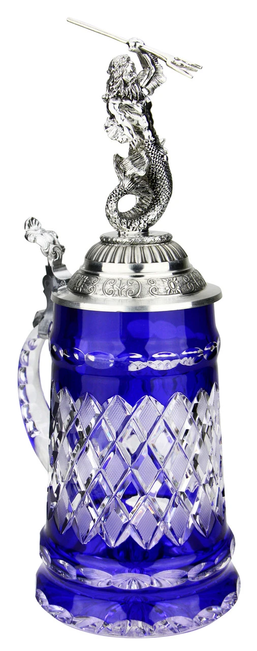 Lord Of Crystal Blue German Beer Stein | 3D Poseidon Lid - Image 9