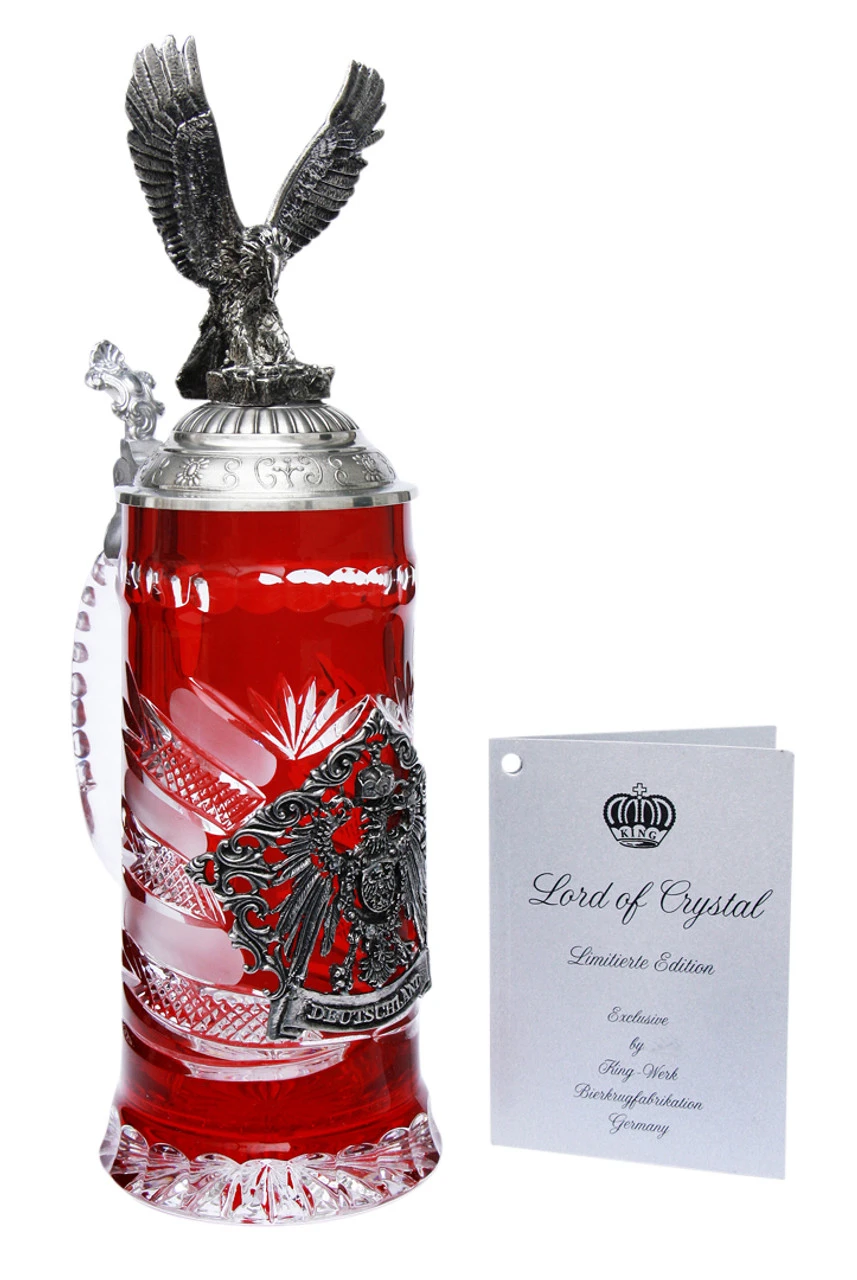 Lord Of Crystal German Eagle Beer Stein Red 2 Lord Of Crystal German Eagle Beer Stein Red - Image 2