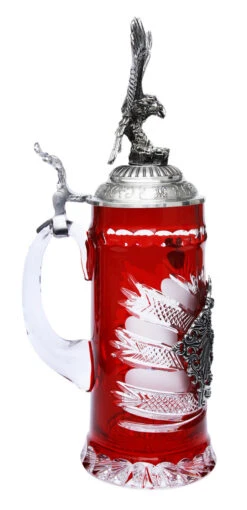 Lord Of Crystal German Eagle Beer Stein Red 11 Lord Of Crystal German Eagle Beer Stein Red -German Beer Steins Sales Store Lord of Crystal German Eagle Beer Stein Red K6005RARET LS SM 88811.1399045580