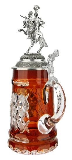 Lord Of Crystal German Knight Beer Stein Amber -German Beer Steins Sales Store Lord of Crystal German Knight Beer Stein Amber K6002AR Bacl LG 22706.1653673068