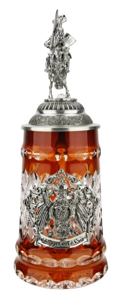 Lord Of Crystal German Knight Beer Stein Amber -German Beer Steins Sales Store Lord of Crystal German Knight Beer Stein Amber K6002AR FNT SM 58696.1653673001