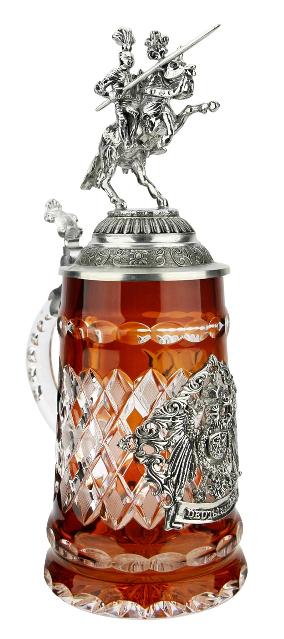 Lord Of Crystal German Knight Beer Stein Amber