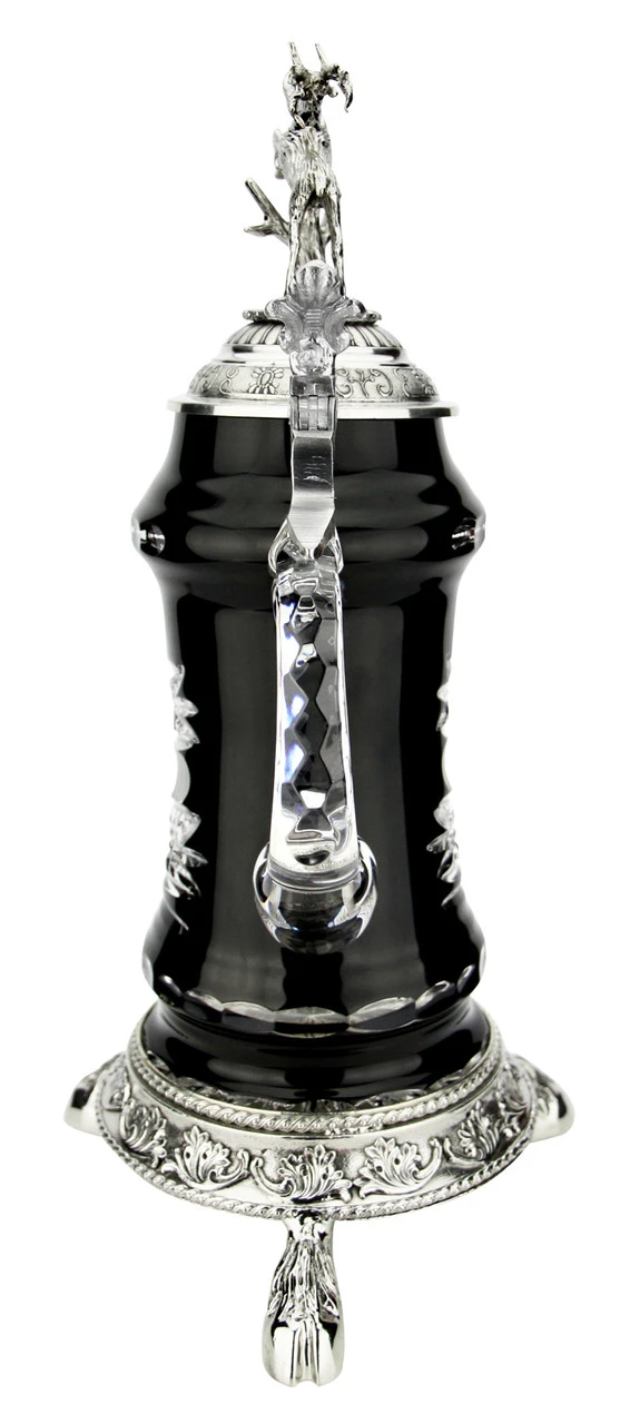 Lord Of Crystal Stag German Beer Stein Black | 3D Stag Lid | Hoof Feet 5 Lord Of Crystal Stag German Beer Stein Black | 3D Stag Lid | Hoof Feet - Image 5