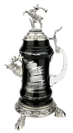 Lord Of Crystal Stag German Beer Stein Black | 3D Stag Lid | Hoof Feet 16 Lord Of Crystal Stag German Beer Stein Black | 3D Stag Lid | Hoof Feet -German Beer Steins Sales Store Lord of Crystal Stag German Beer Stein Black 3D Stag Lid Hoof Feet K6004SZFHH RS SM 77645.1586723584