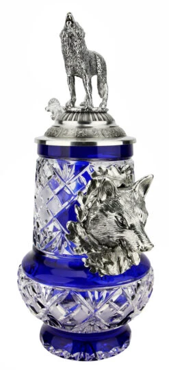 Lord Of Crystal Wolf German Beer Stein Blue | 3D Howling Wolf Lid -German Beer Steins Sales Store Lord of Crystal Wolf German Beer Stein Blue 3D Howling Wolf Lid K6006BLWW LA SM 00074.1679769941
