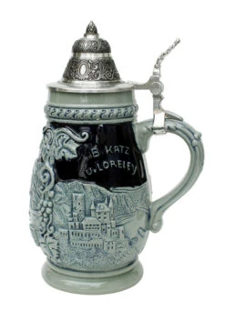 Loreley St. Goar Rhein River Beer Stein Cobalt Blue -German Beer Steins Sales Store Loreley St Goar Beer Stein KT0234EZ RS SM 30082.1401733775