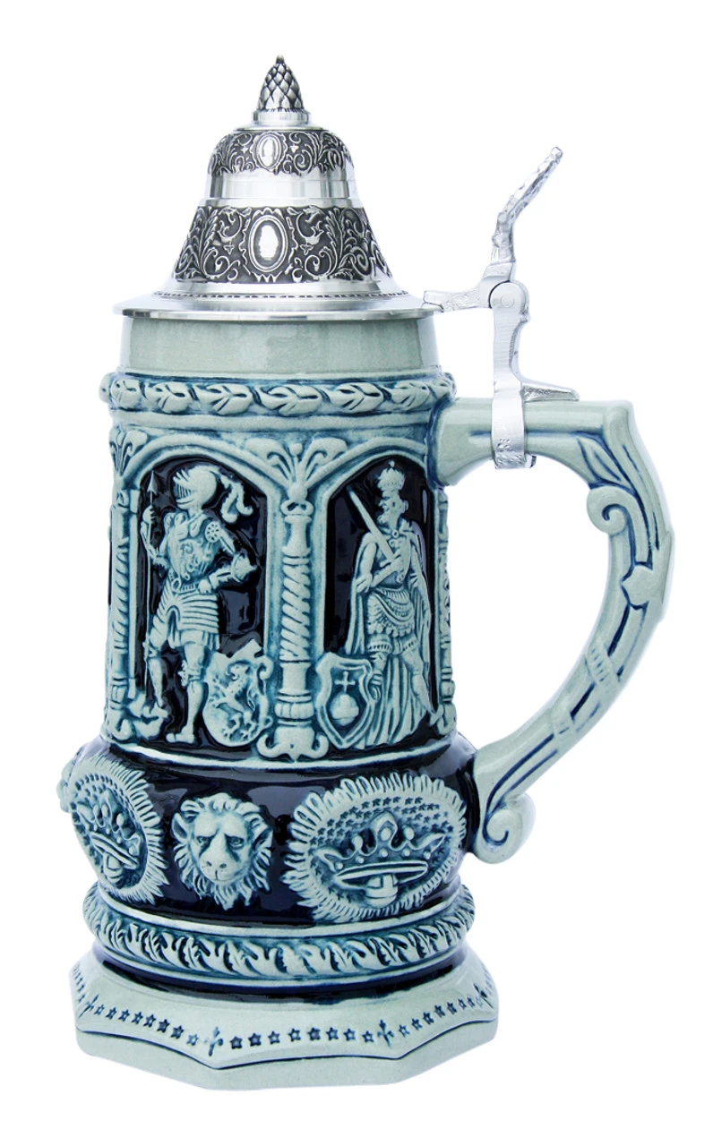 Medieval Holy Roman Emperor Beer Stein Cobalt 3 Medieval Holy Roman Emperor Beer Stein Cobalt - Image 3
