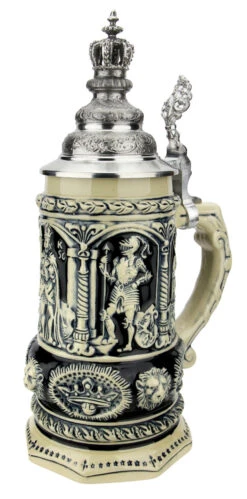 Medieval Holy Roman Emperor Beer Stein Cobalt With Crown Lid 8 Medieval Holy Roman Emperor Beer Stein Cobalt With Crown Lid -German Beer Steins Sales Store Medieval Holy Roman Emperor Beer Stein Cobalt with Crown Lid KT337EK RA SM 77453.1618859050