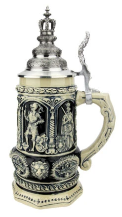 Medieval Holy Roman Emperor Beer Stein Cobalt With Crown Lid 9 Medieval Holy Roman Emperor Beer Stein Cobalt With Crown Lid -German Beer Steins Sales Store Medieval Holy Roman Emperor Beer Stein Cobalt with Crown Lid KT337EK RS SM 29805.1618859053