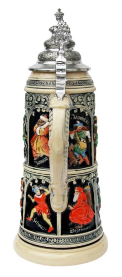 King Limitaet 2015 | Medieval Months Handpainted Beer Stein -German Beer Steins Sales Store Medieval Months Limitat 2015 Beer Stein K2045B Back SM 46483.1423685814