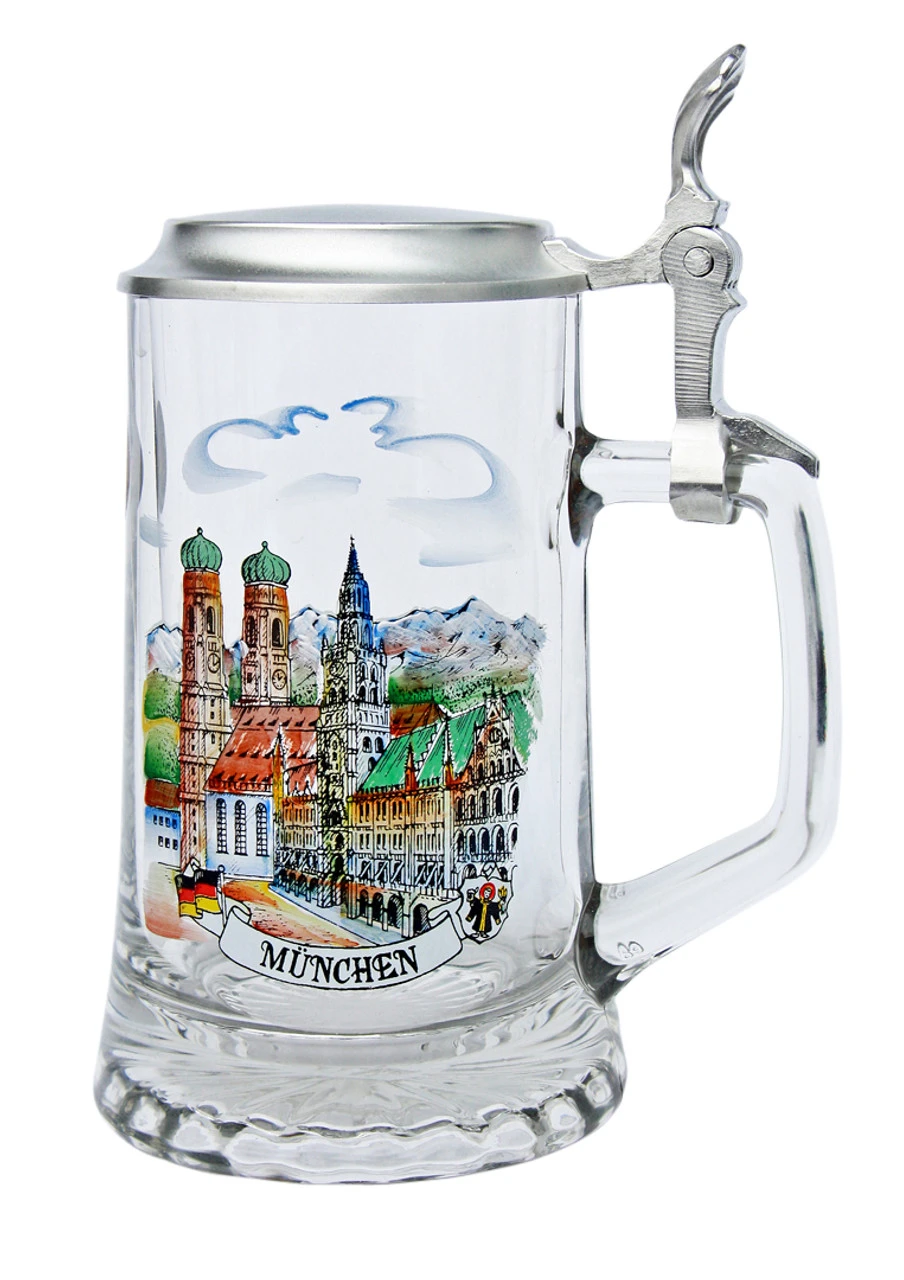 Munich Glass Beer Stein 1 Munich Glass Beer Stein