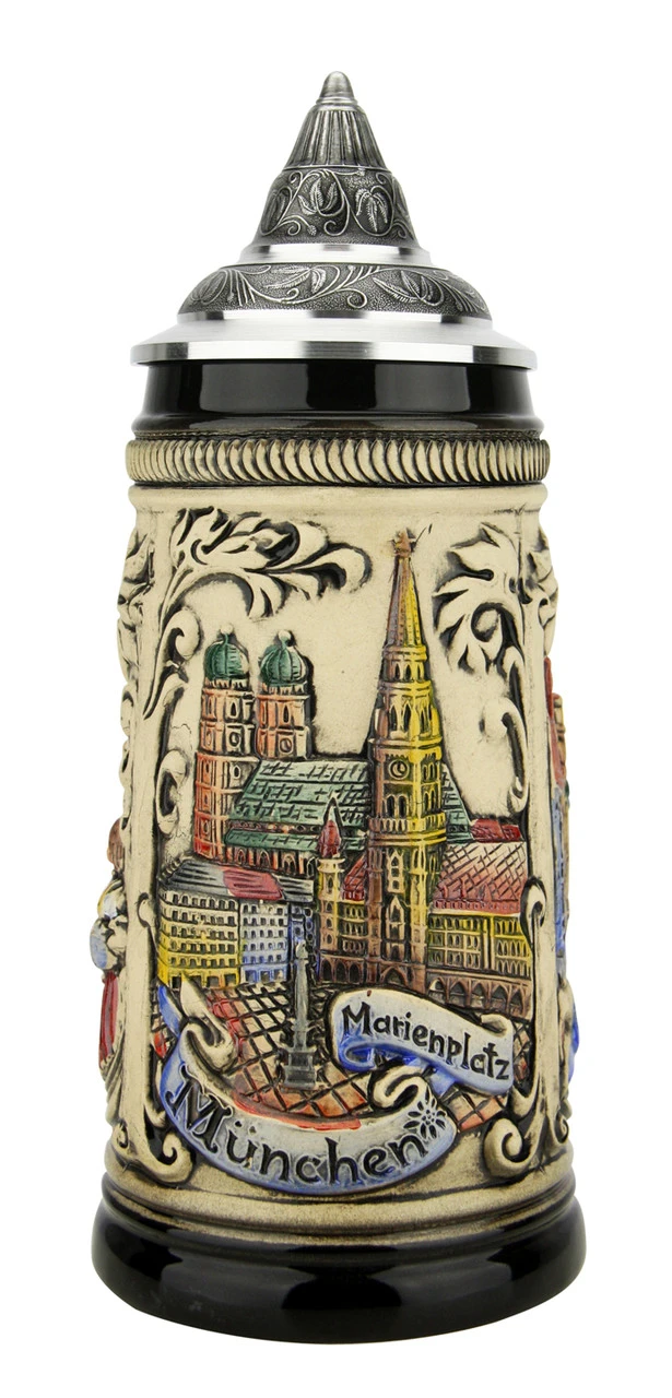 Munich Marienplatz Oktoberfest German Beer Stein 1 Munich Marienplatz Oktoberfest German Beer Stein