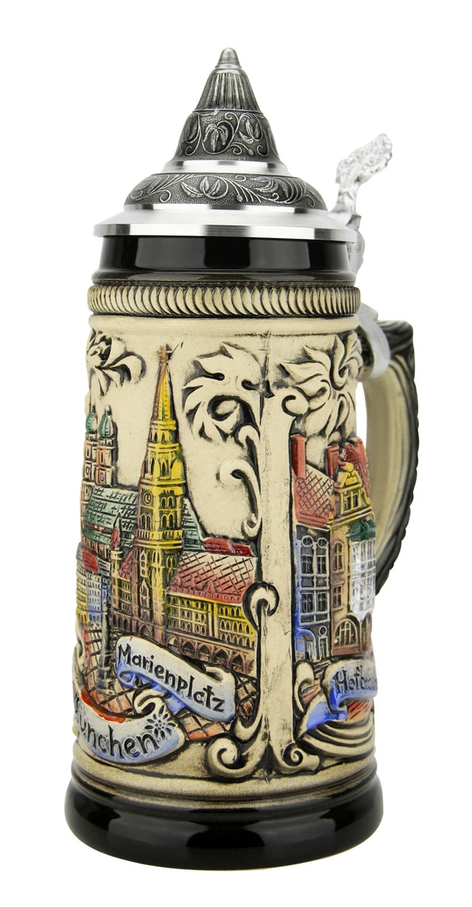 Munich Marienplatz Oktoberfest German Beer Stein 2 Munich Marienplatz Oktoberfest German Beer Stein - Image 2
