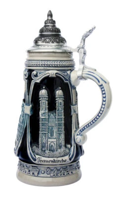 Portraits Of Munich Beer Stein | Cobalt -German Beer Steins Sales Store Munich Scenes Beer Stein Cobalt Blue K303SGN RS SM 14202.1443205837