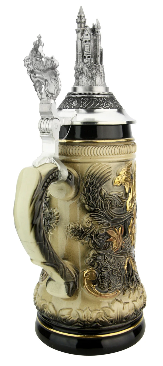 Neuschwanstein Beer Stein With Castle Lid 4 Neuschwanstein Beer Stein With Castle Lid - Image 4
