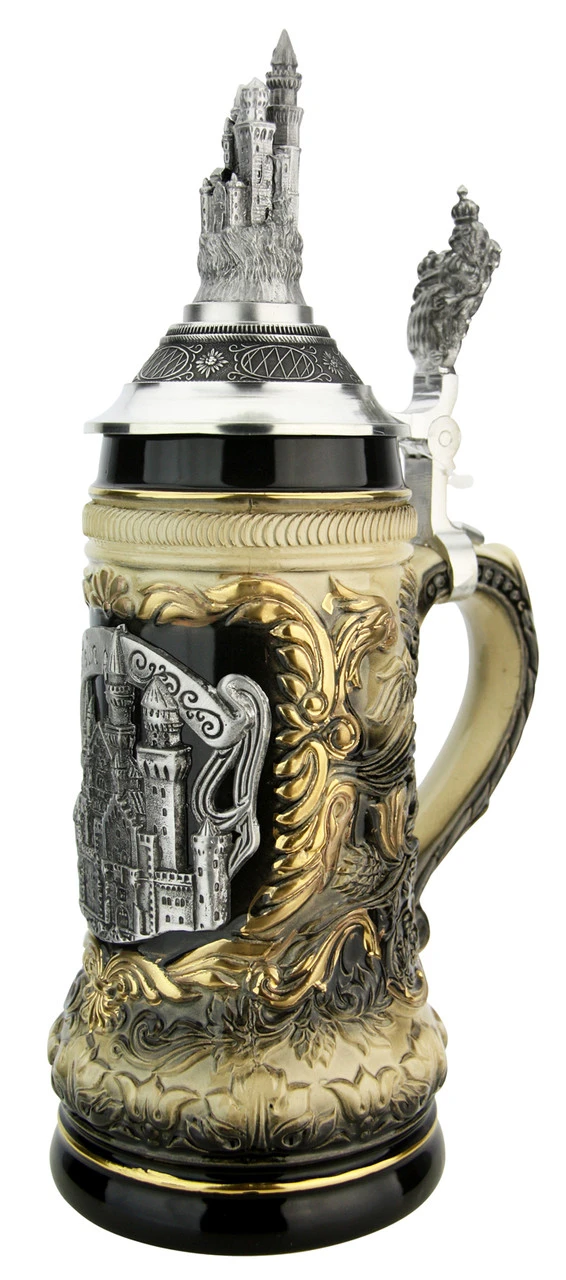 Neuschwanstein Beer Stein With Castle Lid 6 Neuschwanstein Beer Stein With Castle Lid - Image 6