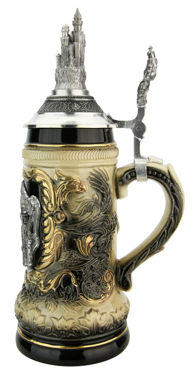 Neuschwanstein Beer Stein With Castle Lid 5 Neuschwanstein Beer Stein With Castle Lid - Image 5