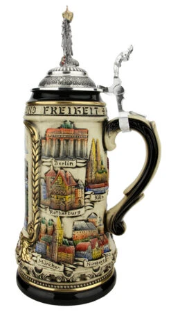 Neuschwanstein Castle German Beer Stein With Eagle Lid -German Beer Steins Sales Store Neuschwanstein Castle German Beer Stein with Eagle Lid ZB1424S9009 RS SM 67310.1618350116