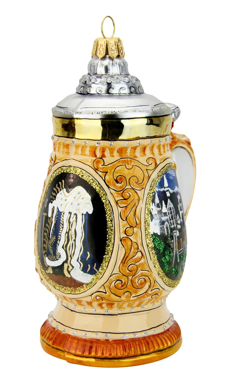 Neuschwanstein King Ludwig Beer Stein Glass Christmas Ornament