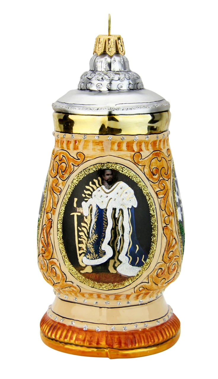 Neuschwanstein King Ludwig Beer Stein Glass Christmas Ornament - Image 3