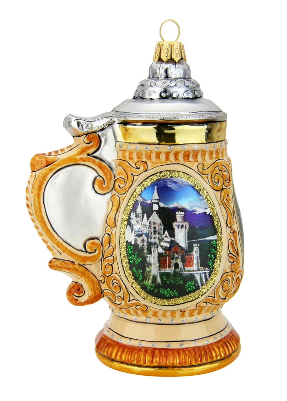 Neuschwanstein King Ludwig Beer Stein Glass Christmas Ornament - Image 2