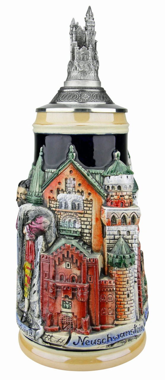 Neuschwanstein And King Ludwig Castle 3D Beer Stein With Castle Lid - Image 2