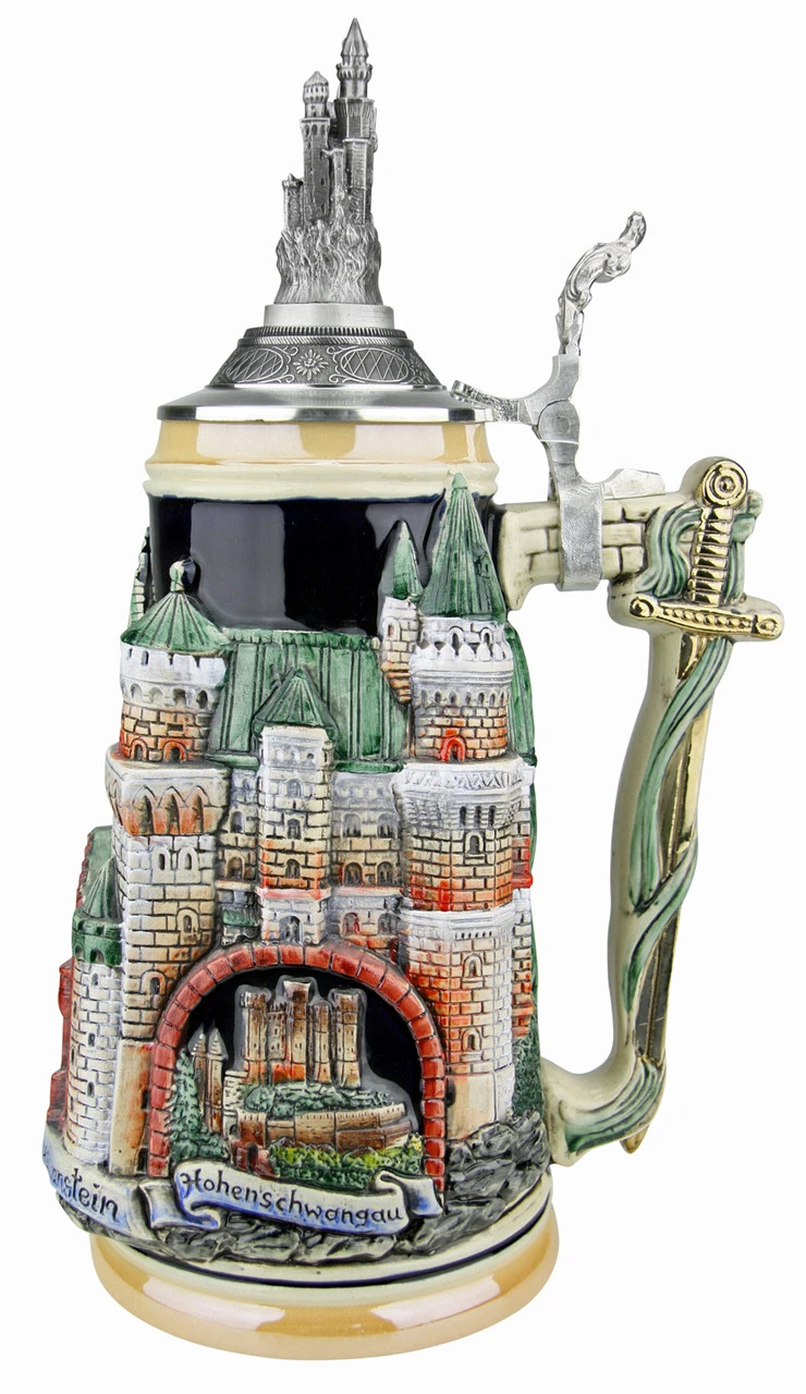 Neuschwanstein And King Ludwig Castle 3D Beer Stein With Castle Lid - Image 4