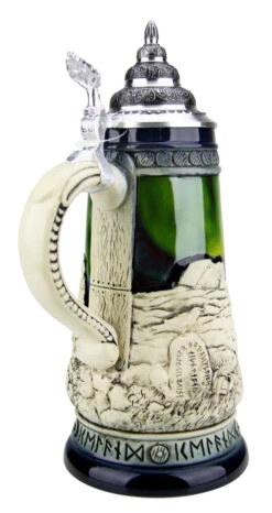 Northern Lights Viking Beer Stein -German Beer Steins Sales Store Northern Lights Viking Beer Stein K324 Back SM 78907.1527115086
