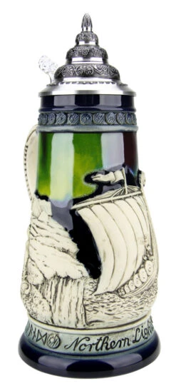 Northern Lights Viking Beer Stein -German Beer Steins Sales Store Northern Lights Viking Beer Stein K324 LA SM 95765.1527115087