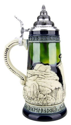 Northern Lights Viking Beer Stein -German Beer Steins Sales Store Northern Lights Viking Beer Stein K324 LS SM 69770.1527115087