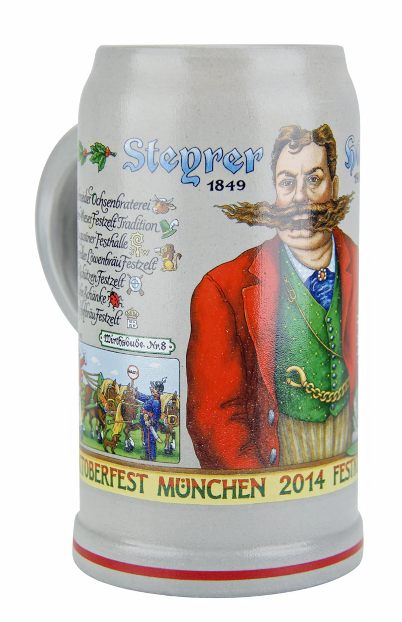 Official Munich Oktoberfest 2014 Wirtekrug Salt Glaze Beer Mug