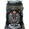 Old German Pewter Coat Of Arms Black Lozenge Beer Stein