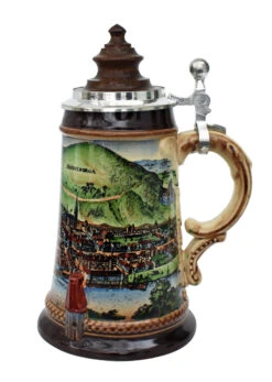 Old Heidelberg Beer Stein With Wood Lid -German Beer Steins Sales Store Old Heidelberg Wooden Lid Beer Stein K465H RS SM 65639.1401733847