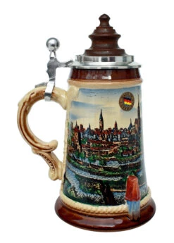 Old Munich Beer Stein With Wood Lid 5 Old Munich Beer Stein With Wood Lid -German Beer Steins Sales Store Old Munich Wooden Lid Beer Stein K465M LS SM 12629.1401733883