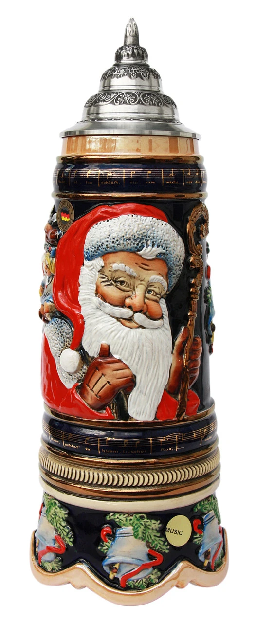Old World Santa Silent Night Musical Beer Stein