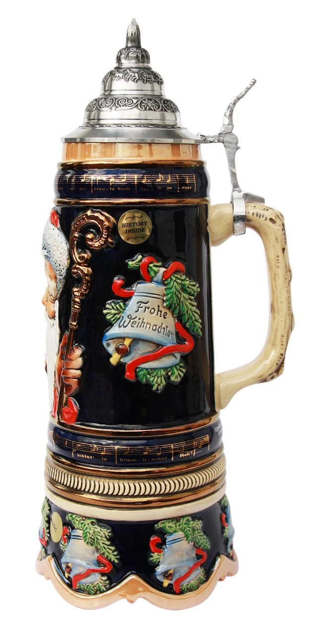 Old World Santa Silent Night Musical Beer Stein - Image 2