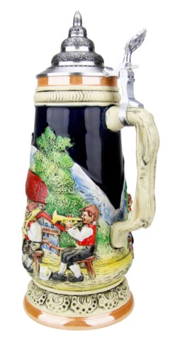 Alpine Oompah Band Beer Stein | 1 Liter -German Beer Steins Sales Store Oompah Band in the Alps German Beer Stein K350K Back SM 99208.1523737075