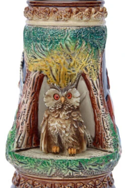 Owl Wildlife Grotto Beer Stein -German Beer Steins Sales Store Owl Wildlife Beer Stein K335BO Detail SM 30254.1401398713