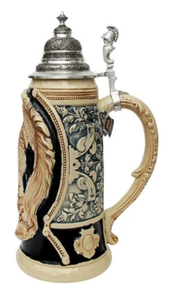 King Limitaet 2003 | Peter Duemler Ares Trojan War Antique Style Beer Stein -German Beer Steins Sales Store Peter Duemler Ares Trojan War Limitat 2003 Beer Stein Cobalt K2033E LS SM 99985.1446391469