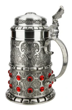 Pewter Rubin Swarovski Beer Stein 8 Pewter Rubin Swarovski Beer Stein -German Beer Steins Sales Store Pewter Rubin Swarovski Beer Stein AS13115 Back SM 06034.1618255234