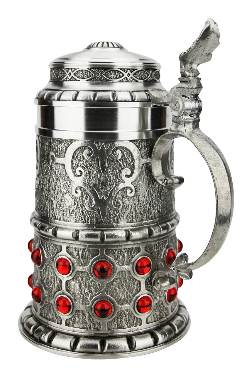 Pewter Rubin Swarovski Beer Stein 3 Pewter Rubin Swarovski Beer Stein - Image 3