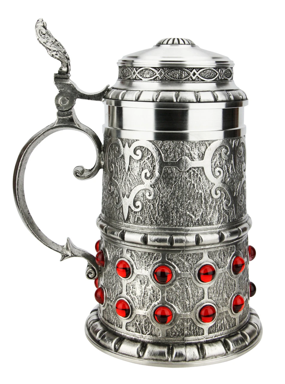 Pewter Rubin Swarovski Beer Stein 2 Pewter Rubin Swarovski Beer Stein - Image 2