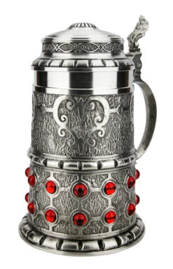 Pewter Rubin Swarovski Beer Stein 9 Pewter Rubin Swarovski Beer Stein -German Beer Steins Sales Store Pewter Rubin Swarovski Beer Stein AS13115 RA SM 78771.1618255268