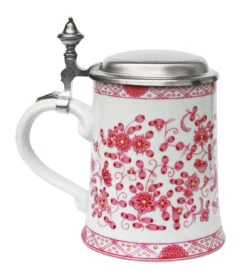 Zimmermann Pink Flowers Porcelain Beer Stein -German Beer Steins Sales Store Pink Flowers Porcelain Beer Stein Z9485P LS SM 40857.1425501648