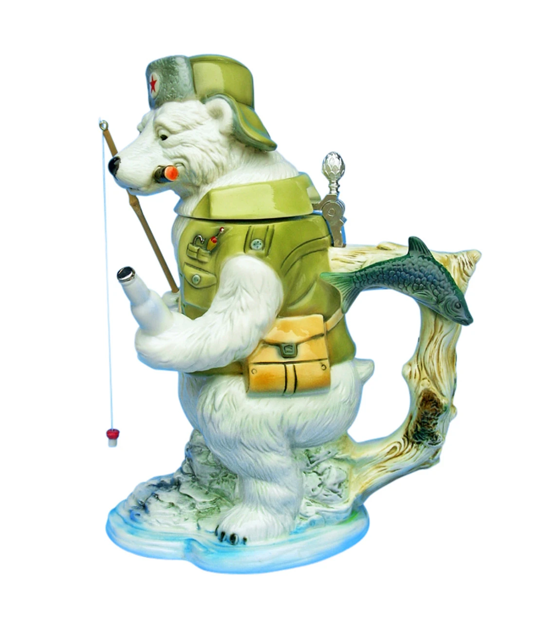 Polar Bear Fishing Beer Stein 1 Polar Bear Fishing Beer Stein