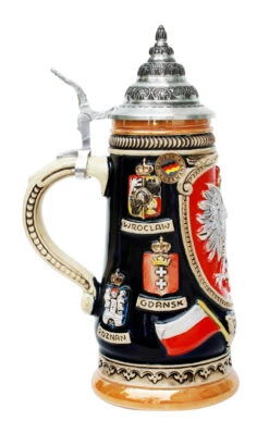 Polska Beer Stein Cobalt -German Beer Steins Sales Store Polska Beer Stein Cobalt K307P LS SM 97038.1401398791