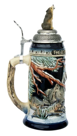 Power Of The Pack Wolf Beer Stein Cobalt With Wolf Lid -German Beer Steins Sales Store Power of the Pack Beer Stein Cobalt with Wolf Lid K955KOW LS LG 49336.1446391506